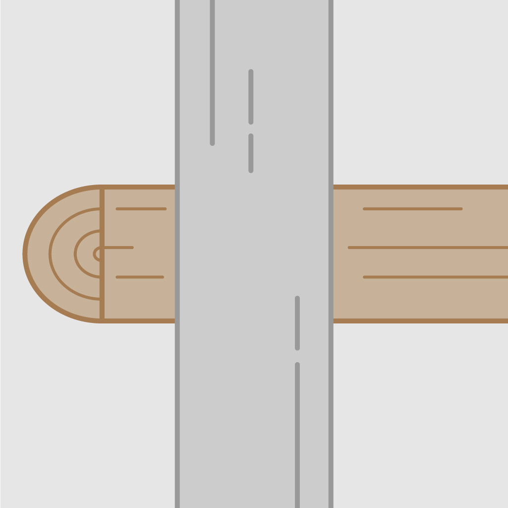 Quer-Riegel, Halbrund